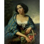 Attributed to Franz Xaver Winterhalter (1805-1873), Portrait of a Woman with Basket of Fruit,