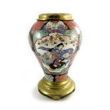 A Japanese porcelain lamp base