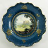 George Evans for Royal Worcester, a scene painted cabinet plate