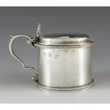 Edward & John Barnard, London 1856, a Victorian silver mustard pot of plain cylindrical form with be