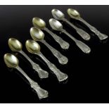 Four pairs of George IV and Victorian silver egg spoons, Benjamin Smith II, London 1839, William Eat