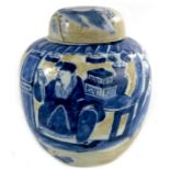 A Chinese blue and white ginger jar and cover