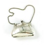 A small George V silver purse, DW & Co