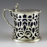 Charles Thomas Fox and George Fox, London 1855, a Victorian silver mustard pot, cylindrical form, re