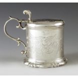 Charles Thomas Fox and George Fox, London 1853, a Victorian silver mustard pot, cylindrical form, en