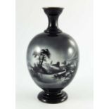 R. Rushton for Royal Worcester, a monochrome painted vase of ovoid form