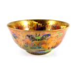 Daisy Makeig Jones for Wedgwood, a Fairyland flambe lustre Siamese bowl, Z5360