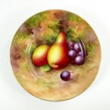 E Townsend for Royal Worcester, a fruit painted plate