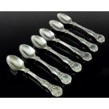 A set of six Victorian silver egg spoons, Charles Boyton, London 1870, Victoria pattern, 12.5cm high