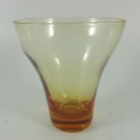 Barnaby Powell for Whitefriars, an Amber Lotus glass vase