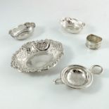 Silver including a pair of Edwardian silver reticulated bon bon dishes