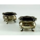 A pair of George V silver salt cellars