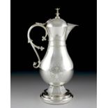 A W N Pugin for John Hardman and Co. (attributed), a Gothic Revival silver plated ewer