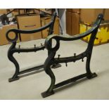 A pair of 19th century cast iron bench ends