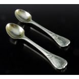 A pair of Victorian silver egg spoons, John Samuel Hunt (Hunt and Roskell), London 1861, Wellington