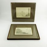 19th Century School, two monochrome ink and watercolour wash drawings of Hereford