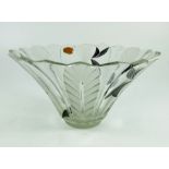 An Art Deco frosted and enamelled cut glass bowl