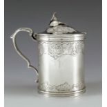 Robert Gray and Son, Glasgow 1836, a William IV Scottish silver mustard pot, cylindrical form, engra