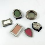 A collection of six small Victorian and later silver photo frames