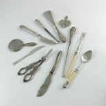 Silver and plate including pair of grape scissors