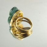 A mid century 18ct yellow gold ring