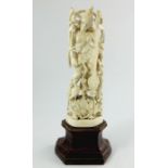 λ A 19th century Indian carved ivory figure of Sarasvati