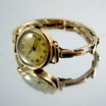 A 9 carat gold ladies wristwatch