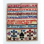 A Victorian needlework sampler