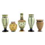Mettlach, Villeroy and Boch, a collection of small stoneware vases