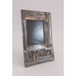 A Jugendstil silver plated photo frame