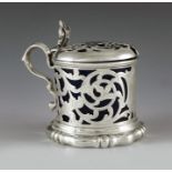 Henry Wilkinson and Co., Sheffield 1840, a Victorian silver mustard pot, cylindrical form, reticulat