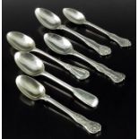 Six William IV and Victorian silver teaspoons, George Adams, London 1849, 1853, 1864, 1868, Edward E