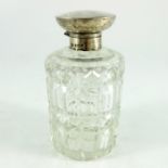 A George V silver mounted cut glass scent bottle