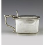 Unknown, Edinburgh 1823, a George IV Scottish silver mustard pot, plain footed cuboid form with step