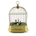 A French clockwork automaton, in the form of a bird cage