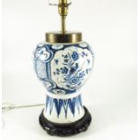 An 18th century Dutch Delft blue and white vase