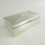 An Art Deco silver cigar box, Barker Brothers Silver