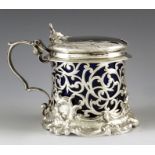 Charles Thomas Fox and George Fox, London 1843, a Victorian silver mustard pot, cylindrical form, re