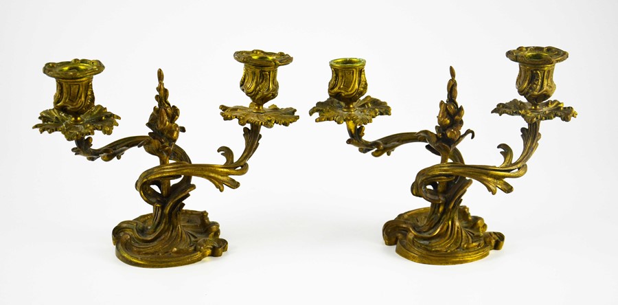 A pair of 19th century French ormolu candelabra - Image 2 of 3