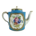 A Sevres porcelain miniature teapot, circa 1770