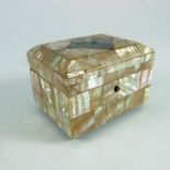 A Victorian motherof pearl and abelone miniature casket