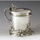 Charles Thomas Fox and George Fox, London 1841, a Victorian silver mustard pot of cylindrical form,