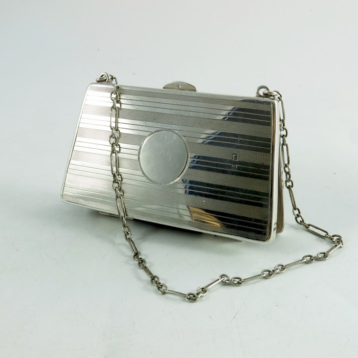 A George V silver evening purse , Birmingham 1917 - Image 2 of 5