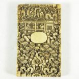λ A Chinese carved ivory card case