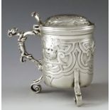 John Bodman Carrington, Birmingham 1892, a Victorian silver mustard pot, cylindrical beaker form, em