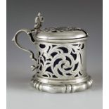 Henry Wilkinson and Co., Sheffield 1840, a Victorian silver mustard pot, cylindrical form, reticulat