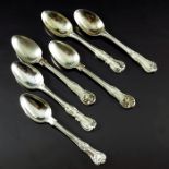 Six William IV and Victorian silver teaspoons, Hunt and Roskell, London 1860, George Adams, London 1