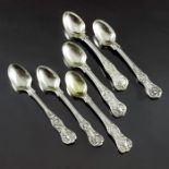 Six various George IV and later silver egg spoons, different makers and dates, 1825 to 1859, Queens