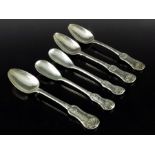 Five George IV and William IV Scottish provincial silver spoons, Robert Gray, Glasgow 1825 and 1834,