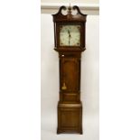 A George III oak and mahogany crossbanded longcase clock